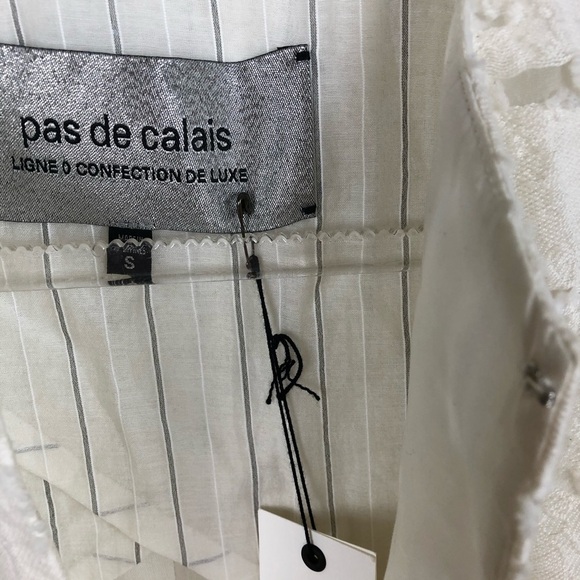 Pas De Calais Vest Long Lightweight White New NWT - Picture 3 of 6